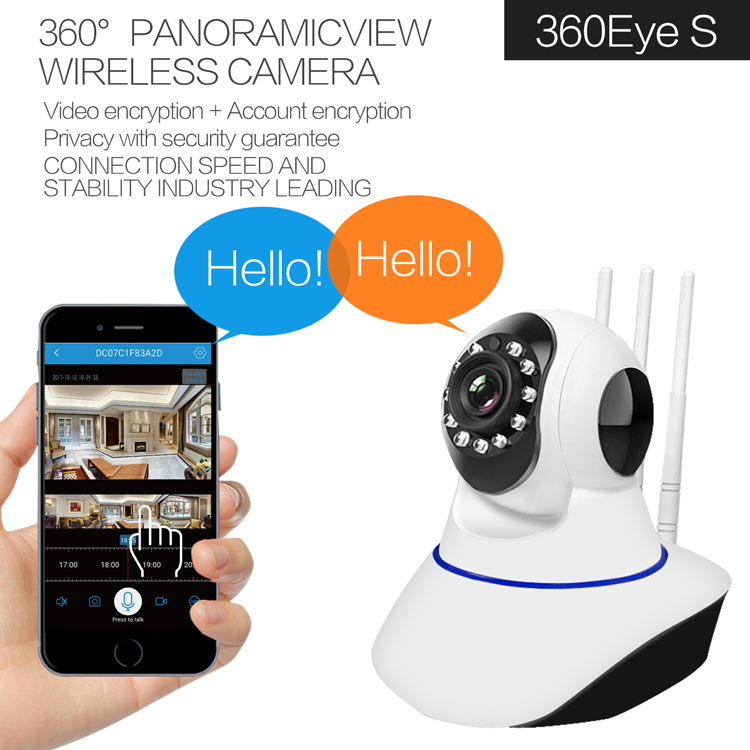 720P360 degree panoramic HD wireless camera home monitor